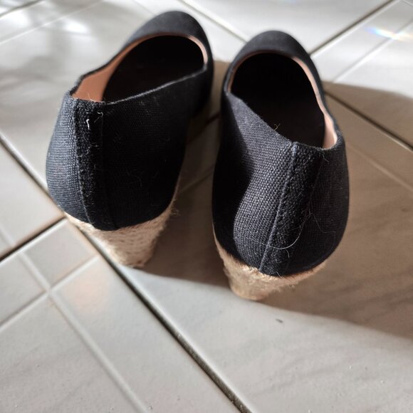 NWOB J Crew Seville Espadrille Wedge Heels Black 8.5 - Picture 4 of 7